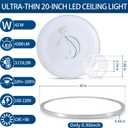 20 inch Large Dimmable Led Flush Mount Ceiling Light Fixture Brushed Nickel