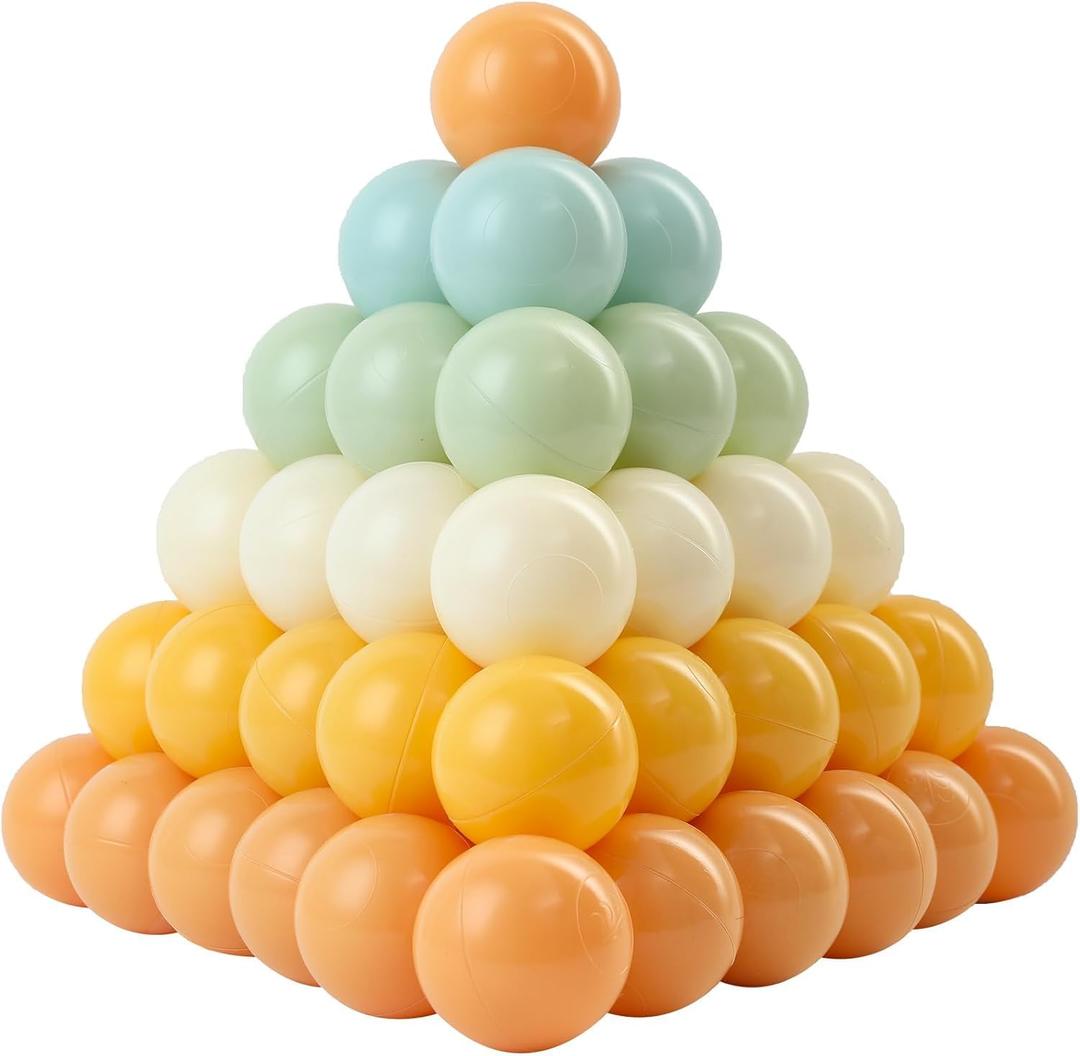 Ball Pit Balls, Safe Non-Toxic BPA-Free Crush-Proof Plastic Balls for Toddlers, Gift for Kids Birthday & Christmas, for Indoor Playpens, Party Decorations & Amusement Activities (100PCS, Orange)