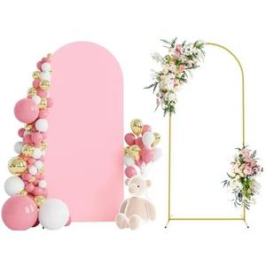 Wokceer 6 FT Wedding Arch Stand and Arch CoverMetal Arch Stand with Arch Stand Cover for Birthday Party Wedding Ceremony Bridal Baby Shower Event Decor