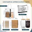 60 Pcs Employee Appreciation Gifts Bulk Inspirational Glass Cup Makeup Bag Bamboo Pen Inspirational Notebook and Bag for Valentines Day Staff Coworker Team Office (May You Be Proud)