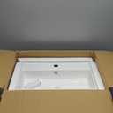 SHACO Contemporary 21" X 12" Porcelain Ceramic Wall Mounted Bathroom Vessel Sink, Commercial Rectangular One Hole Bowl Laundry Half Bath Small Bathroom Sink