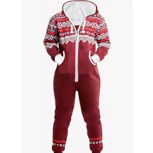Unisex Adult Onesie One-Piece Pajama Jumpsuits Long Sleeve Playsuit with Hood, Non Footed Pajama for Men & Women Size S