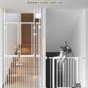 74.8"-90.5" Tall Cat Gate, 33.8"-38.2" Width Pet Gate with Auto-Close Double Door and Clear View Panel, No Drilling Pressure Mount for Doorway Indoor Stairs Hallway