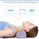 Bespilow Cervical Neck Traction Pillow for Pain Relief - 30 Min Daily Stretcher & Relaxer - Dual-Layer Memory Foam Neck Roll for Back Sleeping - Small Orthopedic Bolster with Cooling Cover
