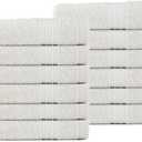 Washcloths - 13x13 Inch 100% Cotton, Super Soft, Highly Absorbent & Lightweight - Ideal for Everyday Use, Spa & Gym (Ivory - Pack of 12)