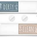 ASSURED SIGNS Stylish Clean Dirty Magnet for Dishwasher 7 x 2 Inch - Dishwasher Magnet Clean Dirty Sign for Kitchen with Sliding Indicator - Promotes Family Routines and Organization (Brown / Green With White Frame)