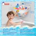 UNEEDE 4.32 Gallons Corner Mounted Bath Toy Storage Holder, Mesh Shower Caddy for Bathtub Organizer, Quick Dry Holder