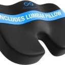 Everlasting Comfort Doctor Recommended Memory Foam Seat Cushion for Office Chairs & Car Seat - Ergonomic Office Desk Accessories for Tailbone Pain Relief, Sciatica & Back Support