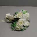 Artificial Bridal Bouquet - Silk Flower Simulation Rose Bouquet for Bride Holding Flowers for Wedding (Milky White)