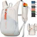 FIORETTO 15L Hiking Backpack for Women Men Mini Packable Backpack Lightweight Small Daypack for Camping Travel Outdoor, Beige