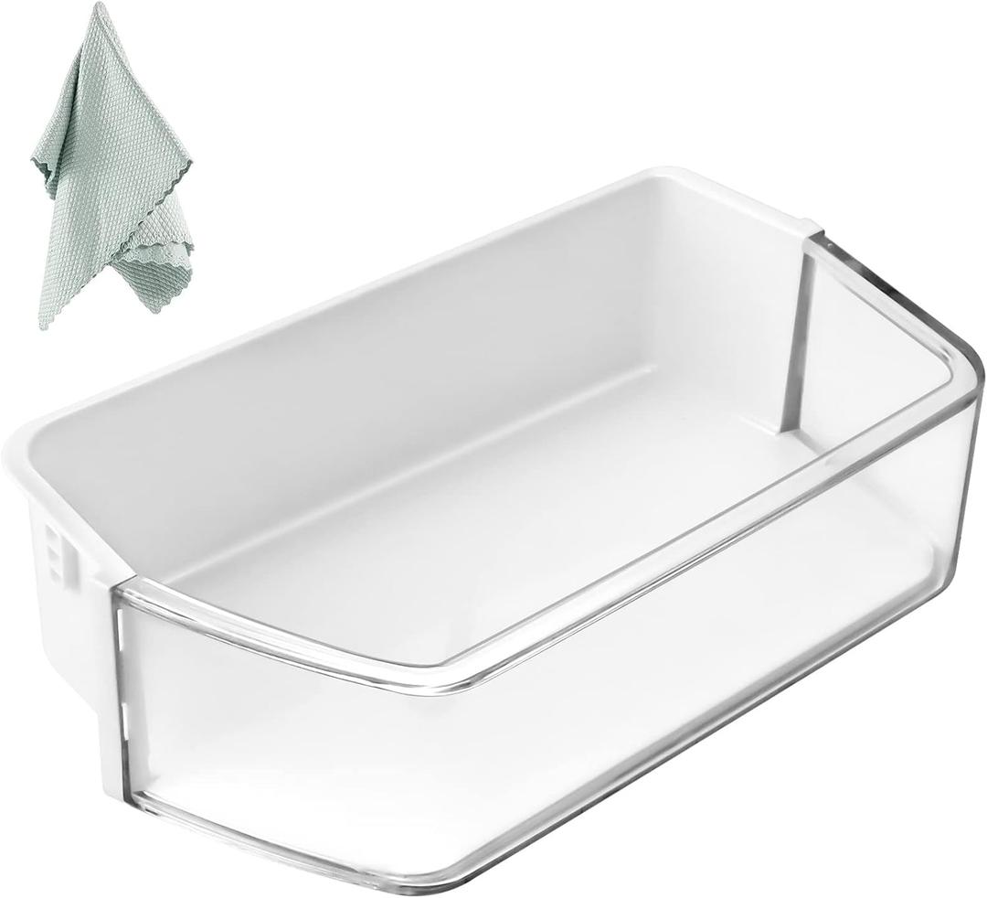 AMI PARTS DA9712657A (not DA9712650A) Refrigerator Door Shelf (LEFT) fit for Samsung Refrigerator Parts RF260BEAESR RF261BEAESR RF261BEAESP Replaces AP5621270 DA6306867 With Cleaning Cloth