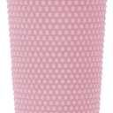 24oz Fully Studded Tumbler.Matte Light Pink Studded Tumbler with Lid and Straw.Reusable Double Walled Insulated Travel Tumbler.Plastic Acrylic Pastel Colored Tumbler Cup for Iced Coffee Smoothie.