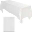 White Satin Tablecloth Table Cover Table Cloth Rectangle 102'' L x 58'' W Smooth Decoration Satin Cloths Valentine Mother Gift for 3-6FT Tables,Festive Wedding Party Banquet
