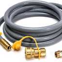 Natural Gas Hose 1/2 Inch 10Ft, Natural Gas Line Hose with Quick Connect Fittings, Use for Grill, Patio Heater, Pizza Oven, BBQ Conversion, CSA