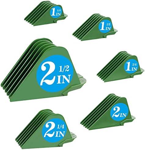 Clipper Guards Compatible with Wahl 10 12 14 16 18 20 Hair Clipper Guards 6pcs Extra Long Clipper Guard Attachments 2.5 Inch Clipper Guides Multiple Sizes Universal 2.5", 2.25", 2", 1.75", 1.5", 1.25"