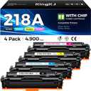 218A Toner Cartridges Set with chip 4-Pack 3301fdw Replacement for HP 218A W2180A W2181A W2182A W2183A 218X W2180X Black Compatible with HP Color LaserJet Pro MFP 3301cdw 3301sdw 3201dw Printers Ink