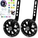 DDJKCZ Training Wheels Flash Mute Wheel Bicycle Compatible for Bikes of 12 14 16 18 20 Inch