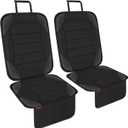 Sinvitron Car Seat Protector for Child Car Seat - Waterproof Non-Slip Leather Mat with 2 Mesh Pockets, Universal Seat Cover for Baby, Pets & Vehicles (2-Pack, Black)