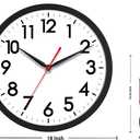 AKCISOT 18 Inch Wall Clock Large Silent Non-Ticking Wall Clocks Battery Operated - Analog Classic Clock Decorative for Living Room, Office, Home, School(Black)