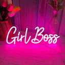 Girl Boss Neon Pink USB Led Light Up Sign for Girls Bedroom Home Wall Decor Female Office Dest Wall Art Sign Christmas Birthday Gifts, 15.7 x 5.9 Inch