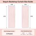 Sugargirl Orange Sequin Backdrop Curtain 2 Panels 2FTx8FT Glitter Orange Background Drapes Sparkle Photography Backdrop for Party Wedding Birthday Wall Decoration