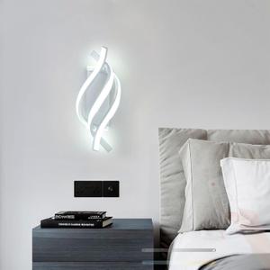 Indoor LED Linear Wall Light with Remote Control Wall Sconce 2700K-6500K Dimmable Spiral Design Acrylic Creative Modern Decoration for Bedroom Living Room