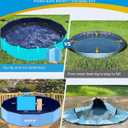 VISTOP Jumbo Foldable Dog Pool, Hard Plastic Shell Portable Swimming Pool for Dogs Cats and Kids Pet Puppy Bathing Tub Collapsible Kiddie Pool (117inch.D x 15.7inch.H, Blue)