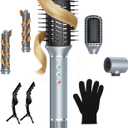 Jiggl 5 in 1 Hot Air Multi Styler: Auto Wrap Curler & High Speed Hair Dryer Brush Set with Negative Ion - No Heat Damage/Fast Drying/Curling/Smoothing/Volumizing - for All Hair Types(Blue)