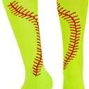 Century Star Softball Baseball Socks for Women Girls Youth Multi-sport Athletic Socks (X-Small, Neon Yellow)