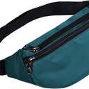 Fanny Packs for Men and Women, Waterproof Sports Waist Pack Bag for Travel Hiking Running Hands-free (1pack-Teal blue)