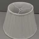 Small Lamp Shade, White Pleated Bell Shade for Table Lamps, 6" Top x 10" Bottom x 7" High, Small White Lamp Shades for Floor Lamps, Pendant Lamps (Spider Fitter), Fabric Lampshade Replacement