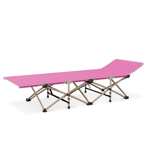 Outdoor Folding Camping Cot for Adults, Portable Sleeping Bed Tent Cot with Carrying Bag, 360lbs Load Capacity, Pink
