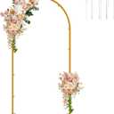 Gold Metal Arch Backdrop Stand, 6FT Wedding Arch Stand for Birthday Party Bridal Baby Shower Graduation Ceremony Photo Booth Garden Floral Balloon Arches Decoration