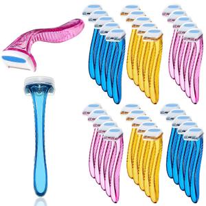 Honoson 30 Pieces Bikini Razors Bikini Trimmer for Women Small Disposable Travel Accessories Armpit Hair Removal Beauty for Body Cosmetic Tool(Light Pink, Light Yellow, Light Blue)