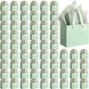 Mini Paper Gift Bags Bulk with Tissue Paper Small Gift Bags with Handle and Tags for Birthday Graduation Summer Party Business, 50 