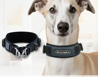 AnccoPlus Comfort Walking Dog Collar (Size S, Color Grey)