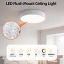 11" Flush Mount Led Ceiling Light, White Close to Ceiling Light Fixtures, Dimmable Round Led Ceiling Lighting 5 Color Selectable 2700K-5000K, 23W Ceiling Light Flat for Kitchen Bedroom Hallway, 1 Pack