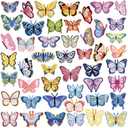 Tigeen 48 Pcs Butterfly Bulk Iron on Patches Embroidered Sew Applique Repair Patch Butterfly Patch for Clothing Hats DIY Accessory for Backpack Pants T-Shirt Jacket Bags Dress Jeans