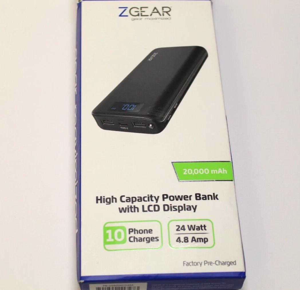 ZGEAR 20,000mAh High Capacity Power Bank With LCD Display