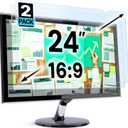 VINTEZ 24 inch Blue Light Blocking Screen Protector Panel for 16:9 Widescreen Computer Monitor and Laptop - PC Anti-UV Eye Protection Filter Film - Anti-Scratch Diagonal Frame Shield [2 Pack]