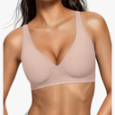 Womens Deep V Bras Wireless Comfortable Bra Supportive No Underwire Bras Tshirt Push Up Bralettes Plunge Seamless Bra Size L