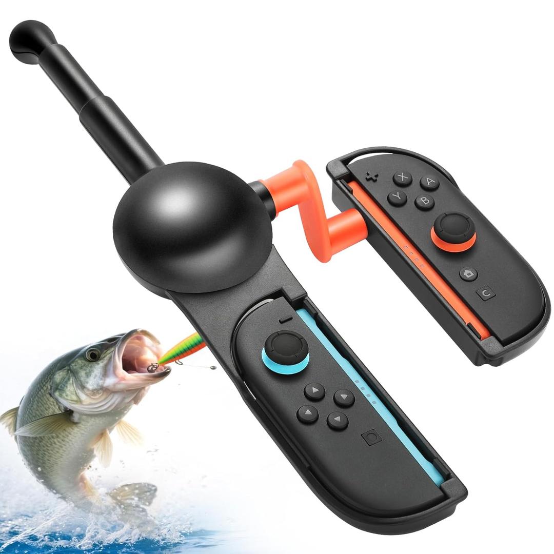 JoyHood Fishing Rod for Switch 2 - Realistic Fishing Game Handle Grip Accessory Compatible with Switch 2 for Family Party