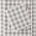 Sleep Philosophy True North 100% Cotton Flannel Sheets Full Size, Cozy Flannel Sheet Set Brushed for Extra Softness, Heavyweight Novelty Print Warm Flannel Bedding Set, Gray Herringbone Check 4 Piece