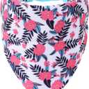 Mile High Life - Cute Bandana Collar | Soft Poly Cotton Fabric Collars for Medium Dogs - Flower & Fruit Pattern (Peony)