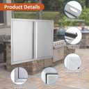 BI-DTOOL Double BBQ Access Door 24" W x 24" H 304 Brushed Stainless Steel BBQ Island Doors for Outdoor Kitchen, Outdoor Cabinet, Barbeque Grill or BBQ Island