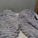 Teenyyou 2 Pcs 20 x 15 Inch Unstuffed Pouf Cover Ottoman Foot Rest - No Filler, Faux Rabbit Fur Foot Stool Floor Bean Bag Floor Chair Storage for Living Room Bedroom Home Decor(Gray)