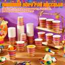 200 Pcs Fiesta Paper Cups Mexican Serape Disposable Beverage Cups Snack Dessert Ice Cream Soup Bowls Cinco De Mayo Party Favor for Chili Cook off Birthday Taco Wedding Christmas(9 oz)
