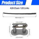 YOXUFA 420 Drive Chain 120 Links Heavy Duty for 50cc 70cc 90cc 110cc 125cc CRF150 Grom YZ80 SSR KLX NST SDG TaoTao Coolster Apollo Kazuma Baja Lifan 4 Wheeler ATV Quad Go Kart Dirt Pit Mini Bike Parts