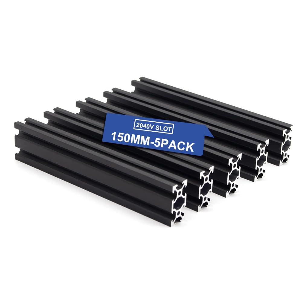 5PCS V Slot 2040 Aluminum Extrusion European Standard 150mm(5.9) Length Anodized Extruded Aluminum for CNC DIY 3D Printer and Industrial Bracket Making