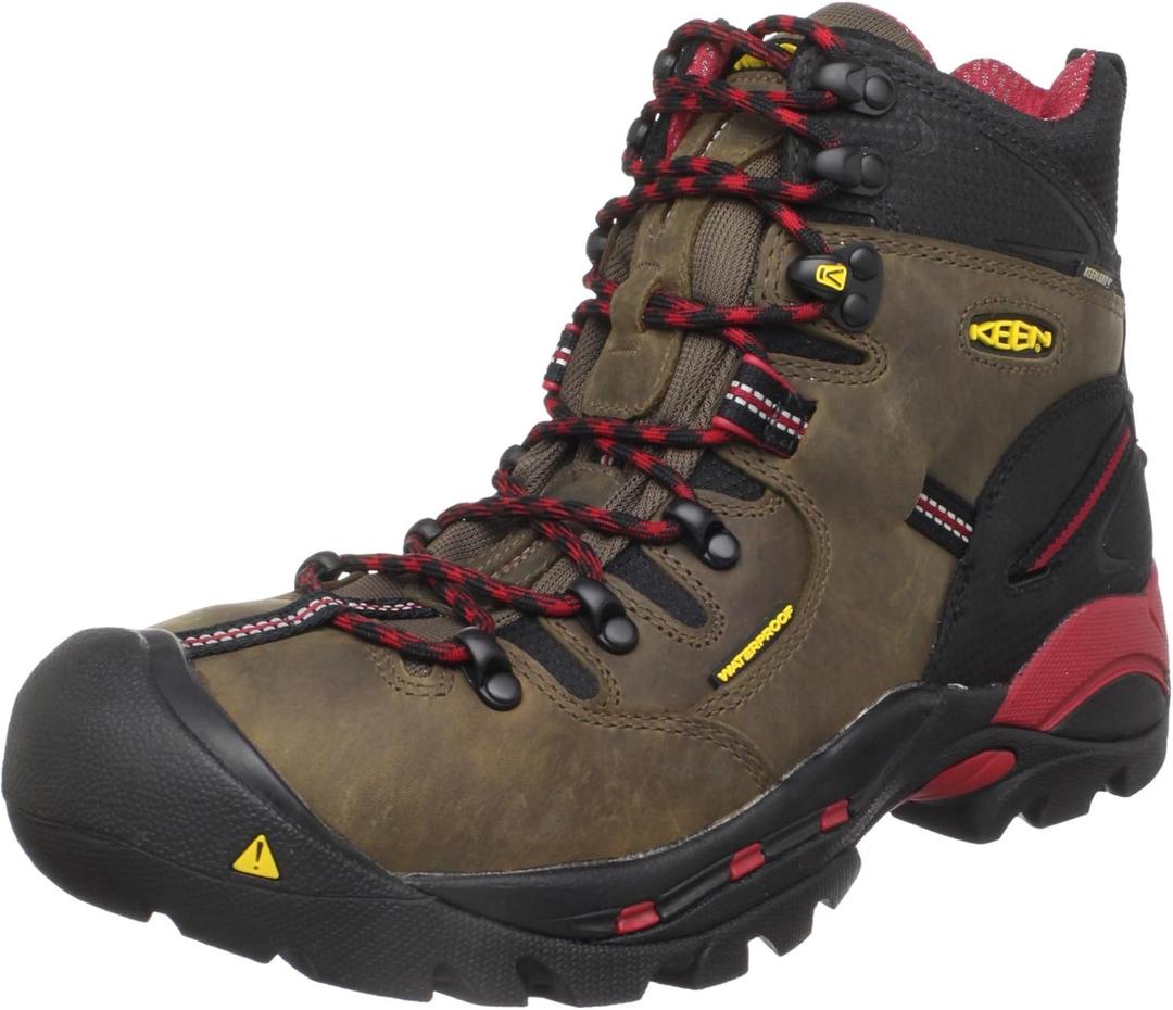 KEEN Utility Men's Pittsburgh 6" Leather Waterproof Steel Toe Work Boots (10.5, Brown)